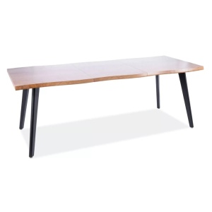 Masa dining extensibila maro/neagra din metal 80x120(180) cm Fresno The Home Collection
