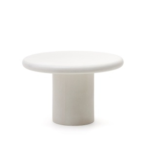 Masa dining exterior alba din ciment 120 cm Addaia Kave Home