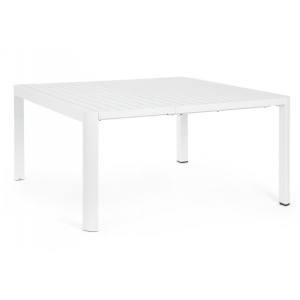 Masa dining exterior extensibila alba din metal 97(149)x149 cm Kiplin Bizzotto