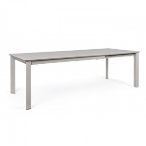 Masa dining exterior extensibila gri din metal 100x160(240) cm Konnor Bizzotto