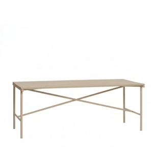 Masa dining exterior gri deschis din metal 92x191 cm Villa Large Hubsch