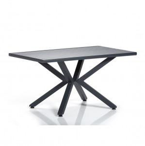 Masa dining exterior gri/neagra din metal 95x155 cm Sydney The Home Collection