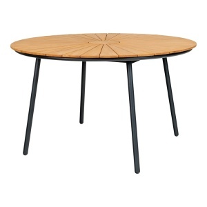 Masa dining exterior maro/neagra din lemn 130 cm Cleveland House Nordic