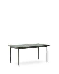 Masa dining exterior verde din metal 91x182 cm Maurina Kave Home