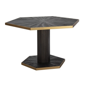 Masa dining gri/aurie din lemn 117x135 cm Perdin Thai Natura
