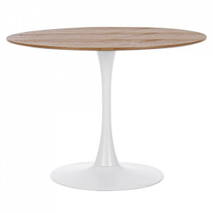 Masa dining maro/alba din metal 100 cm Bloom Bizzotto