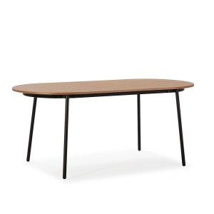 Masa dining maro/neagra din lemn 90x180 cm Lore Thai Natura