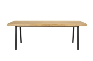 Masa dining maro/neagra din lemn 90x220 cm Harvest Zuiver