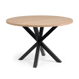 Masa dining maro/neagra din metal 120 cm Argo Kave Home