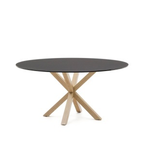 Masa dining maro/neagra din metal 150 cm Argo Kave Home