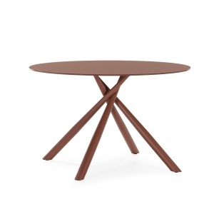 Masa dining maro teracota din sticla 120 cm Lexa Quiet Object