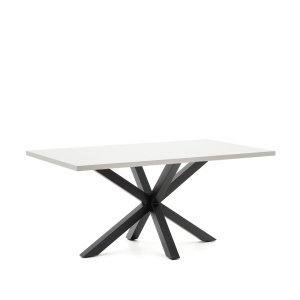Masa dining neagra/alba din metal 100x160 cm Argo Kave Home