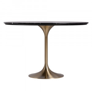 Masa dining neagra/aurie din metal 120 cm Kelheim Vical Home