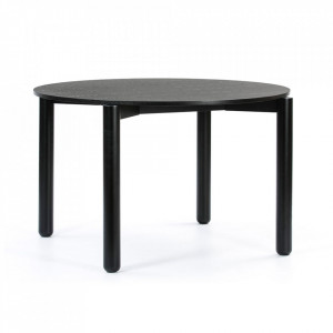 Masa dining neagra din lemn 120 cm Atlas Teulat