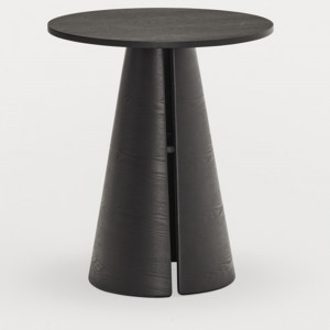 Masa dining neagra din lemn 65 cm Cep Teulat