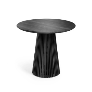 Masa dining neagra din lemn 90 cm Jeanette Kave Home