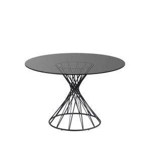 Masa dining neagra din metal 120 cm Niut Kave Home