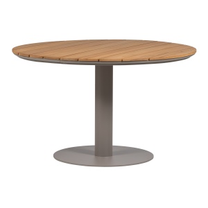 Masa dining pentru exterior maro/bej din metal 122 cm Vela Woood