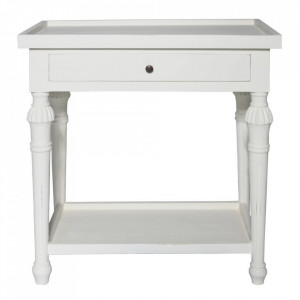 Masa laterala alba din lemn 47x77 cm Monga The Home Collection