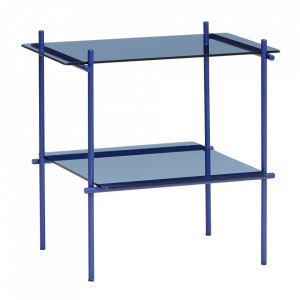 Masa laterala albastra din metal 34x40 cm Niche Hubsch