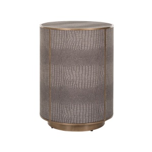 Masa laterala din metal gri/maro alama 45 cm Classio Richmond Interiors