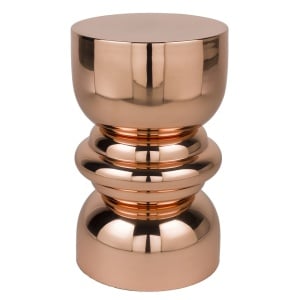 Masa laterala maro cupru din metal 30 cm Kinga The Home Collection