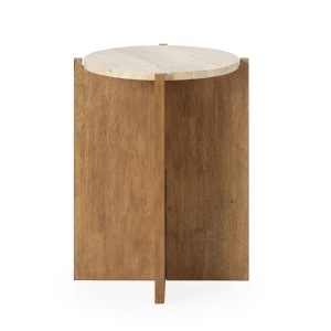 Masa laterala maro din piatra 40 cm Samantha Thai Natura