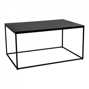 Masa laterala neagra din metal 60x90 cm Vita House Nordic