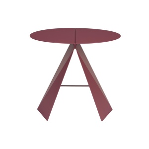 Masa laterala pliabila rosu marsala din metal 45x46 cm Foldy The Home Collection