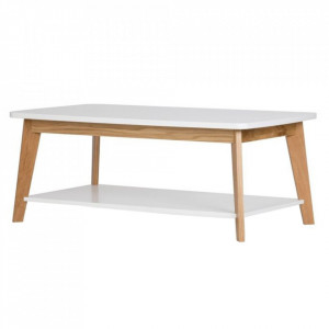 Masa maro/alba din lemn si MDF pentru cafea 65x115 cm Kensal Nordic Woodman