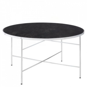 Masuta argintie din inox si sticla 80 cm Katra The Home Collection