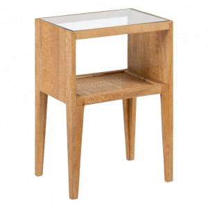 Masuta de cafea maro din lemn de mango si ratan 30x38 cm Riardo The Home Collection