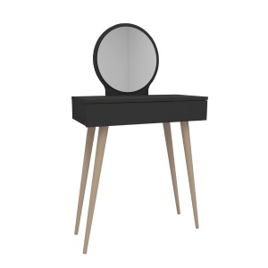 Masuta dressing si oglinda gri antracit din lemn 35x72 cm Siena The Home Collection