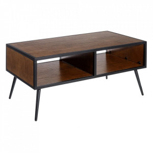 Masuta maro/negru din lemn de brad si fier 58x107 cm Rek The Home Collection