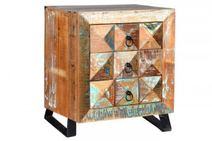 Noptiera multicolora din lemn Recycled Diamond Two Giner y Colomer