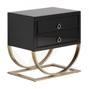 Noptiera neagra/aurie din metal Grabner Vical Home