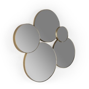 Oglinda asimetrica aurie din metal 62x67 cm Portal Thai Natura