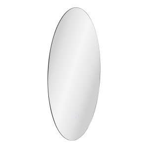 Oglinda cu LED rotunda din sticla argintie 80 cm Kiama House Nordic