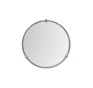 Oglinda cu LED rotunda neagra din metal 60 cm Mondo Zuma Line