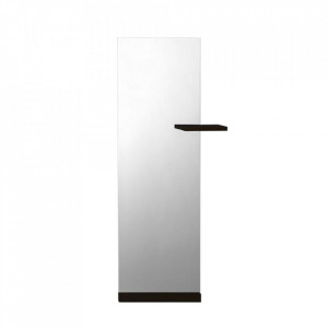 Oglinda dreptunghiulara neagra din sticla si lemn 75x183 cm Shift Floor Shelf Black Bolia