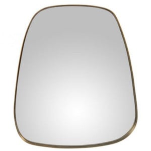 Oglinda ovala aurie din fier si MDF 66x76 cm Marla Zago