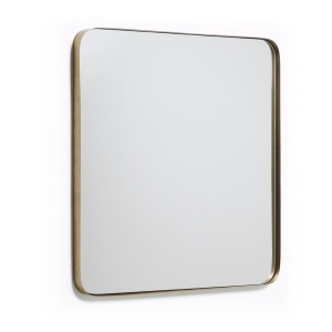 Oglinda patrata aurie din metal 60x60 cm Marco Kave Home