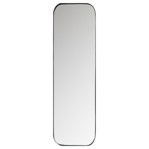 Oglinda pentru podea dreptunghiulara neagra din metal 40x170 cm Doutzen Woood