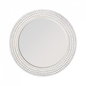 Oglinda rotunda alba din fibre naturale 80 cm Lynch Vical Home