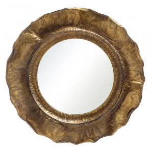 Oglinda rotunda aurie din metal si sticla 80 cm Serena Denzzo