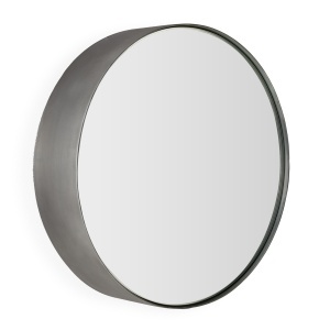 Oglinda rotunda din metal argintiu 40 cm Lauren Thai Natura