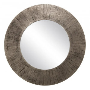 Oglinda rotunda maro din aluminiu si MDF 65 cm Joji Denzzo