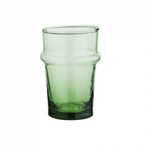 Pahar verde din sticla reciclata 6x9 cm Beldi Madam Stoltz