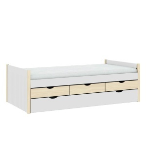 Pat alb din lemn 90x190 cm Valka The Home Collection