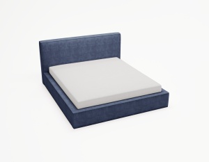 Pat albastru navy din textil 200x200 cm Totti FURPOL